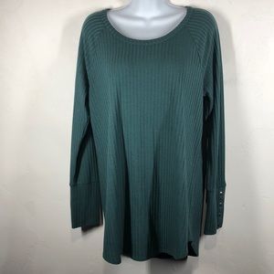 Chaser green waffle knit top size xl